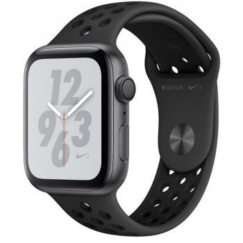 Apple Watch Nike+ Series 4, 44 мм, корпус из алюминия цвета «серый космос», спортивный ремешок Nike цвета антрацитовый/черный